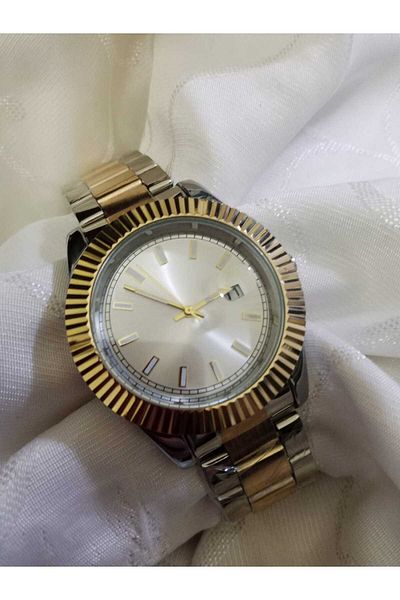 Brality Waterproof- Steel Cord Men's Watch- Case and Cord Silver Gold Color - 6028