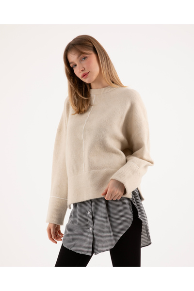 mirach Set cămașă și fustă Savior - Laturi deschise, design în carouri Gingham