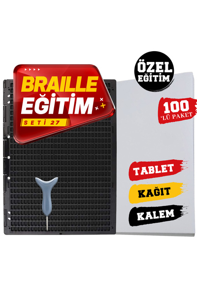 EMO Braille Eğitim Seti 27 100'lü (27 SATIRLI BRAİLLE TABLET, BRAİLLE KALEM, ...