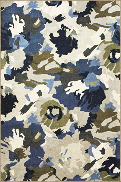 Rugs Modern Halı Mavi Renk Tonunda Pastel Boyama Desenli Halı 4023