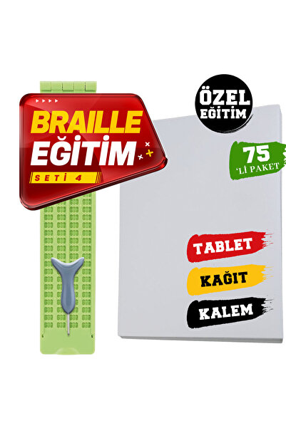 EMO Braille Eğitim Seti 4 (75'Lİ) (4 SATIRLI BRAİLLE TABLET, BRAİLLE KALEM, 7...