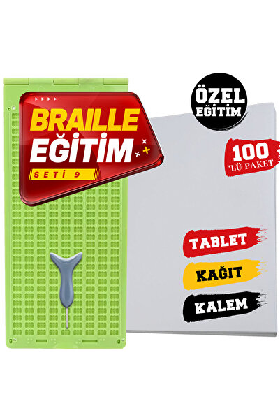 EMO Braille Eğitim Seti 9 100'lü (9 SATIRLI BRAİLLE TABLET, BRAİLLE KALEM, 10...
