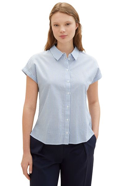 Tom Tailor Denim смугаста сорочка з коротким рукавом
