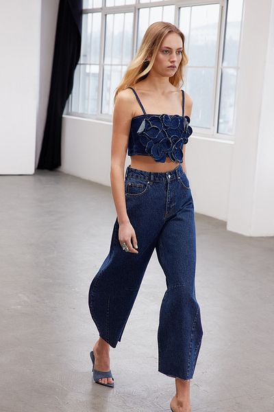 Trendyol Collection Джинси-балон з високою талією Темно-синій шов Детальніше Більш стійкий TWOSS24JE00141