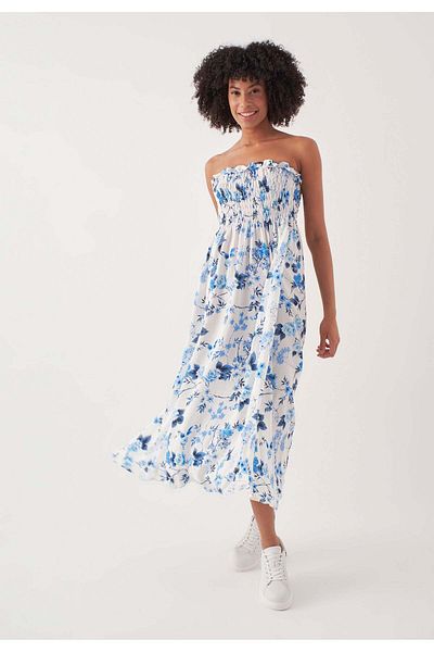 Herita Trägerloses Kleid mit Blumenmuster