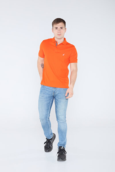 Nautica Orange Men's Polo Neck T-Shirt JCAP001