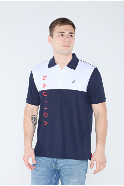 Nautica تي شيرت بولو للرجال باللون الأزرق الداكن N1M01621
