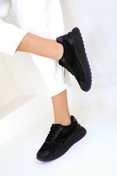 SOHO Black-Purple Women's Sneaker 19006