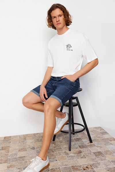 Trendyol Collection TMNSS24SR00049 - Sötétkék karcsúsított farmer farmer