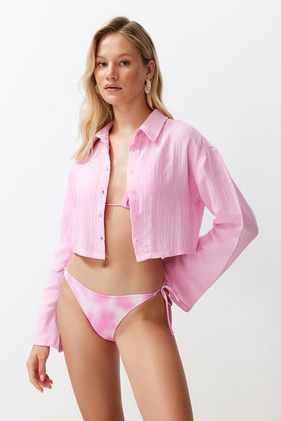 Trendyol Collection Rosafarbenes Musselinhemd – TBESS24GO00011