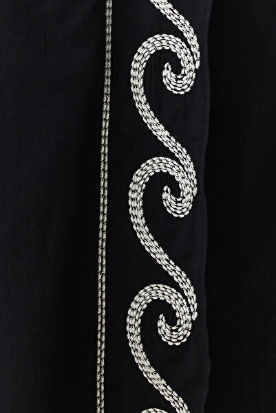 Trendyol Collection Black Woven Flounces Single Shoulder 100% Cotton Blouse Skirt Beach Suit Tbess24Au00009