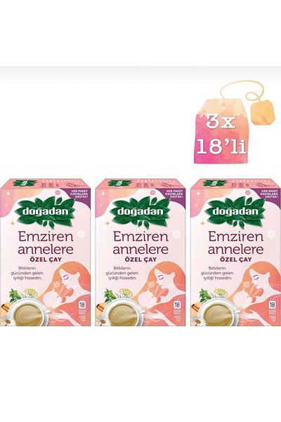 Doğadan BHR TEM - Natural Herbal Tea Special for Breastfeeding Mothers 18 Pieces X 3 Pieces