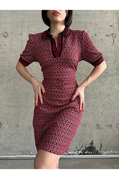 Friday Mood Women's Jacquard Polo Collar Dress