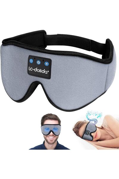 LCDolida LC-dolida 3D Uyku Maskesi - Bluetooth Kablosuz Müzik - Gri
