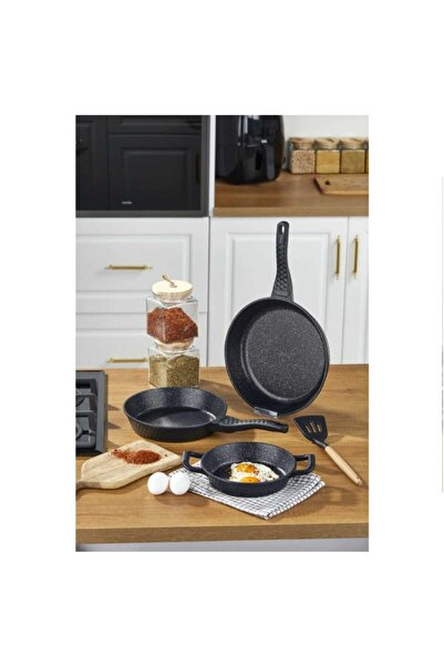 CENGİZ ÇEYİZ Taç Triton 3 Parça Tava Sahan Set Siyah 4768