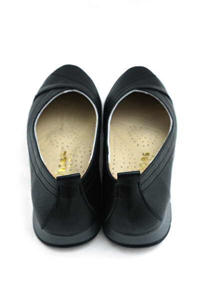 NewOneMall Дамски черни ортопедични удобни ежедневни обувки с лазерно изрязан модел