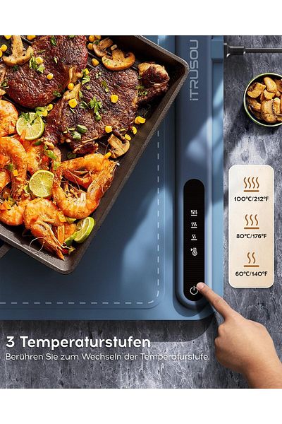 iTRUSOU Portable and Foldable Electric Heating Plate Whole Surface Heating, Adjustable Temperature