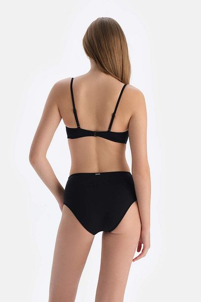 Dagi Trägerloses schwarzes Bikinioberteil - Covered Design