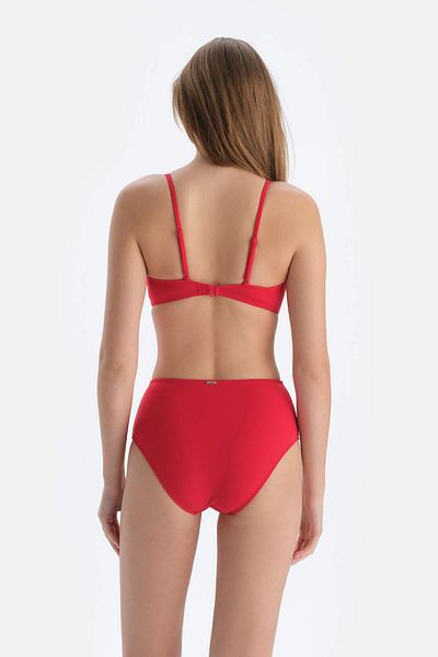 Dagi Bedecktes trägerloses rotes Bikinioberteil