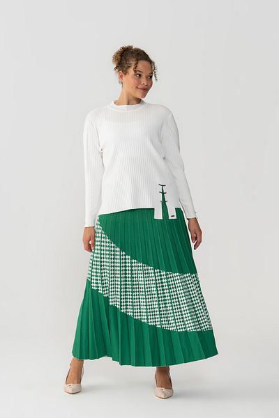 Niliwi 3039 ETK - Checked and Pleated Transitional Skirt