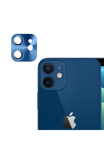 Nettech İphone 11 Uyumlu Metalik Seri Kamera Cam Koruyucu - Mavi