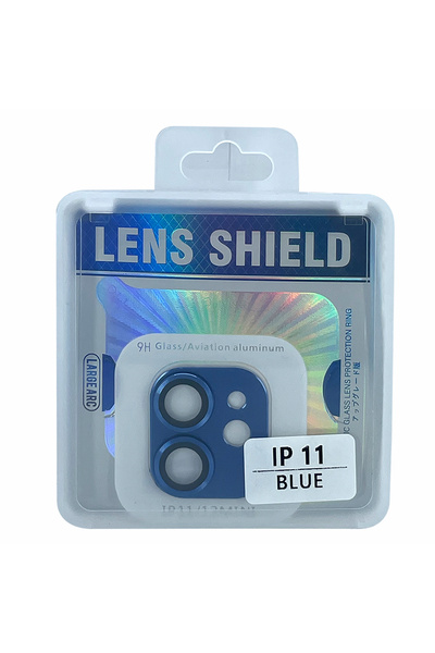 Nettech İphone 11 Uyumlu Metalik Seri Kamera Cam Koruyucu - Mavi
