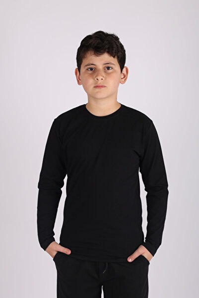 Çiggo Kids 2-Piece (Black-White) Unisex (girl-boy) Plain Cotton Basic Long Sleeve Bodysuit