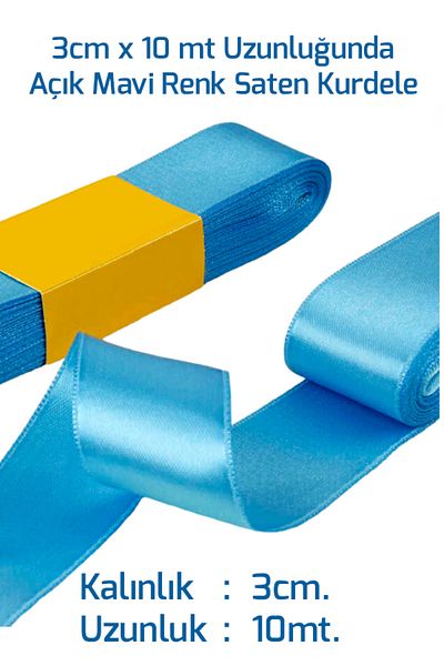 Netsan Etiket Σατέν κορδέλα 3cm x 10mt γαλάζιο χρώμα