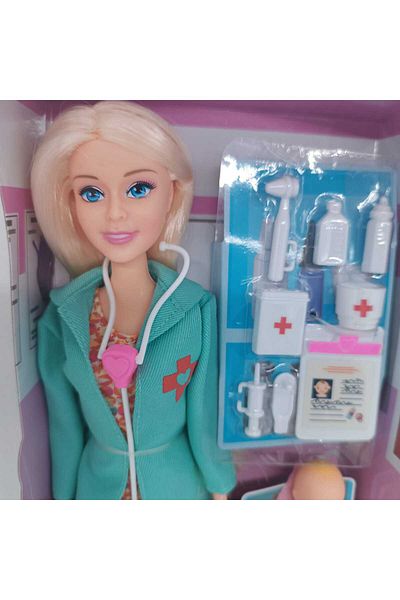 LRS STORE Baby and Baby Blonde with Doctor Set