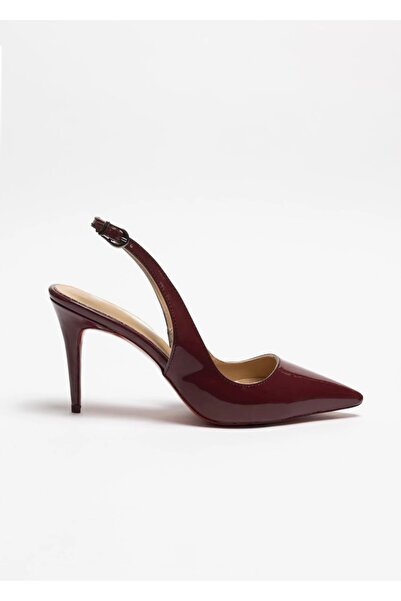ASPECTO Agena - Mürdüm Rugan Stiletto Hakiki Deri Astarlı Topuklu Ayakkabı