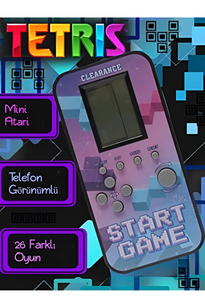 nextbuy Elektronik Mantık Oyunu Nostaljik Tetris Telefon Görünümlü Gameboy Zeka Oyuncağı Pilli El Atarisi
