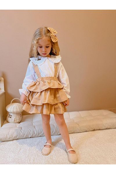 YİGİT BUTİK Yigit Boutique риза, комбиниран гащеризон за момиче