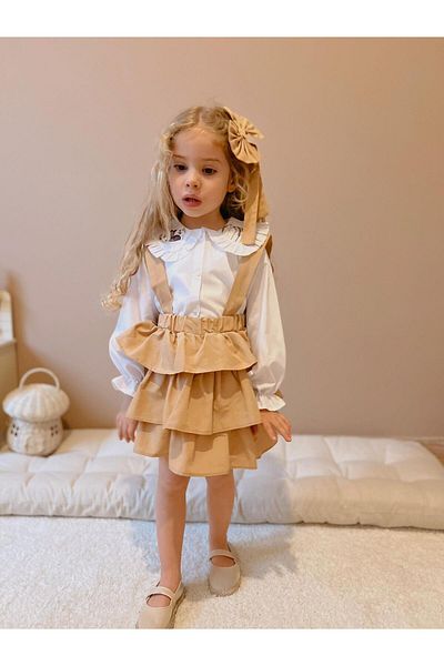 YİGİT BUTİK Yigit Boutique риза, комбиниран гащеризон за момиче