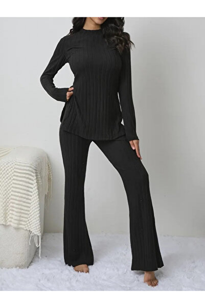 Zühre Дамски камизолен комплект от две части с дълъг ръкав и цепка - Spansih ...