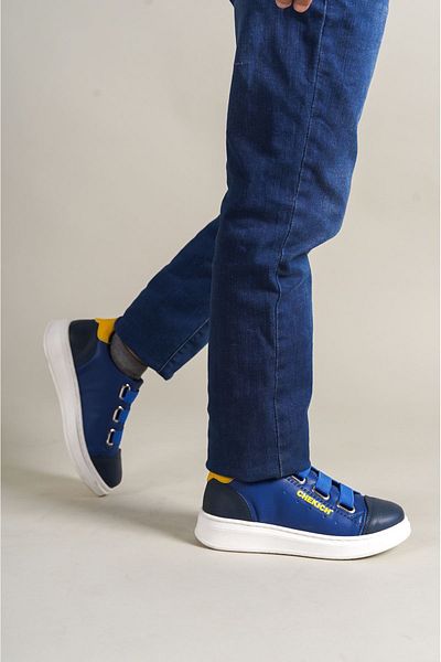 Ramer 1007 Pantofi Montana pentru copii Bleumarin-Albastru-Galben