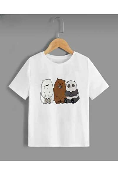 Pelna Children's Trend Model White Short Sleeve T-Shirt Triple Colored Teddy ...