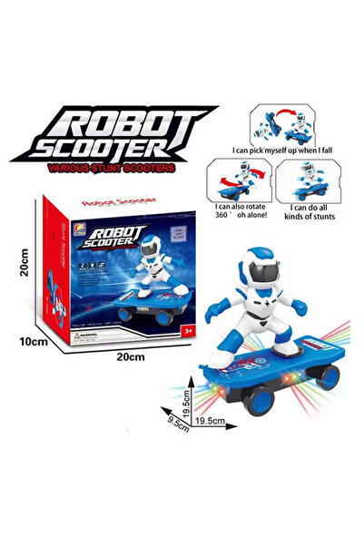 FELİTE Çocuklar için Işıklı Müzikli Kaykaycı Astronot Robot ( Videolu)