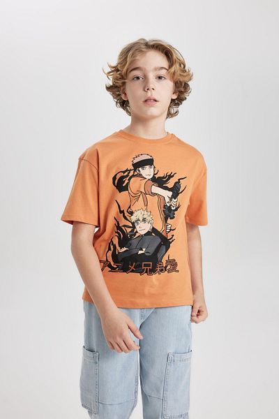 DeFacto Boy Oversize Wide Fit Crew Neck Printed Short Sleeve T-Shirt C1344A824Sm