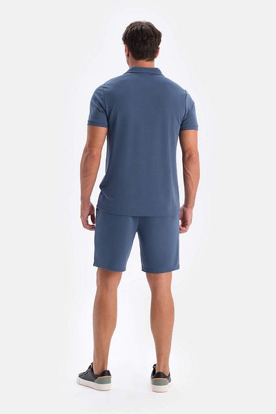 Dagi Modal Pique Shorts - Indigo with Pockets and Laces