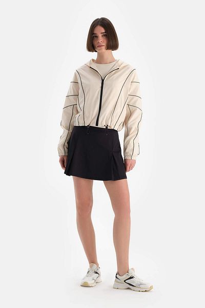 Dagi Women's Raincoat - White with Piping Detail