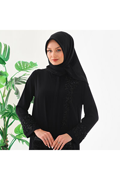 AGH Değerli Hediyeler Lüks ve Şık Ferace  Dubai ipeği Omuzdetay Ferace Tesettür Dış Giyim