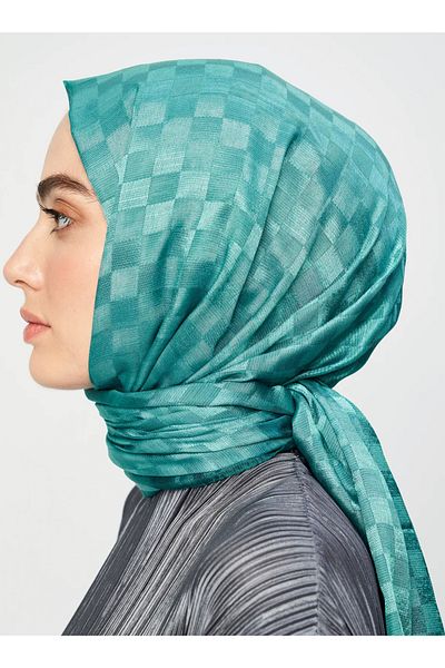 Modakaşmir Monogram Jacquard Series Checkerboard Shawl
