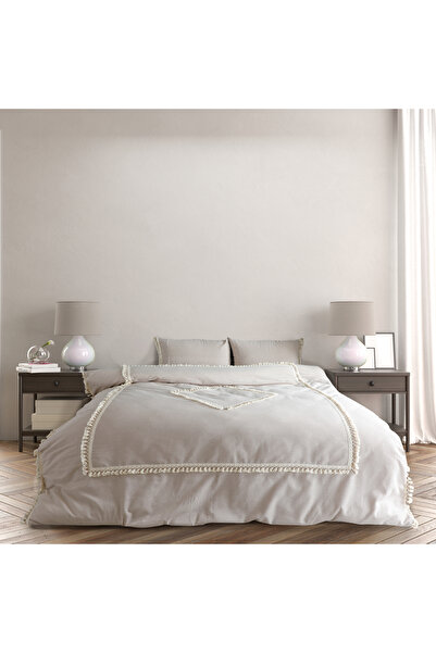 NDC HOME BATTAL Size Beige Color Double Baklava Duvet Cover Set