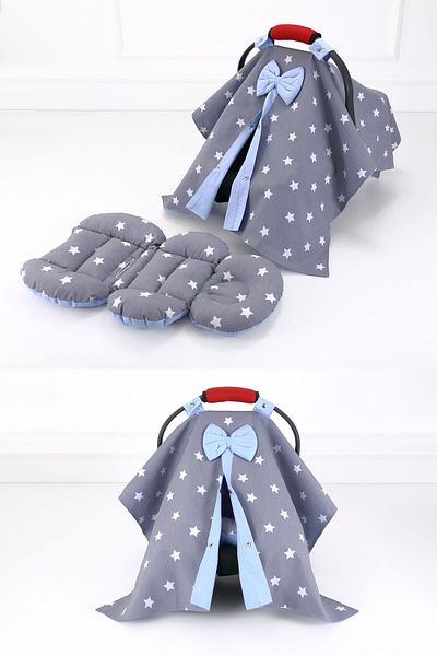 Umaybebek Stroller Cover Stroller Cushion 2 Pieces - With Waist Support