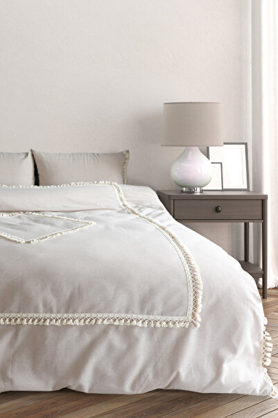 NDC HOME BATTAL Size Beige Color Double Baklava Duvet Cover Set