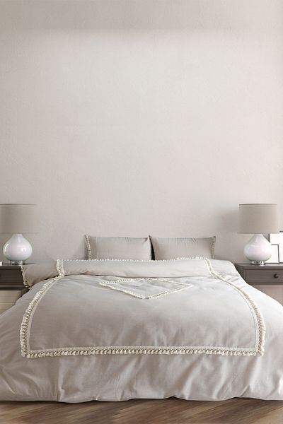 NDC HOME Σετ Παπλωματοθήκη BATTAL Oversize Beige Χρώμα Διπλό Διαμάντι