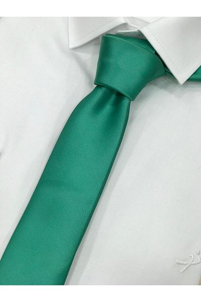 Sarar INTERVIEW WOVEN SATIN FABRIC THIN GREEN TIE