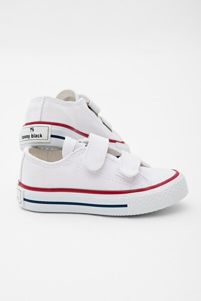 Tonny Black Dětské unisex bílé pohodlné tenisky na suchý zip