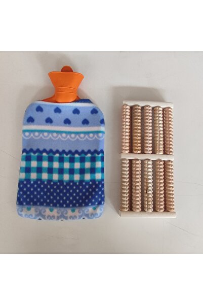 hagiki HAGİKİ (3 LÜ SET) 2 LİTRE PELUŞLU SICAK SU TORBASI , AHŞAP AYAK ALTI MASAJ ALETİ , SIRT KAŞIMA ALETİ