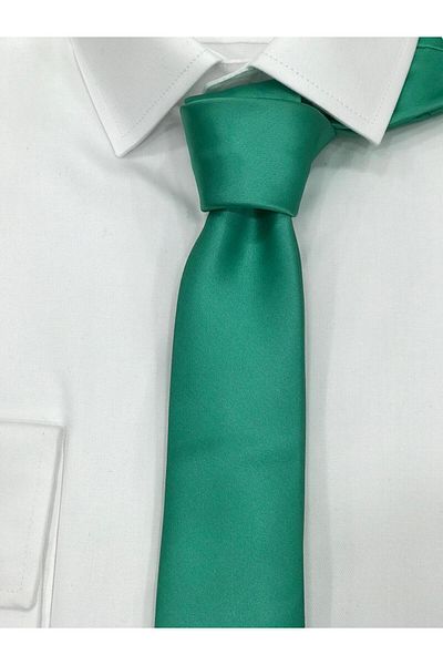 Sarar INTERVIEW WOVEN SATIN FABRIC THIN GREEN TIE